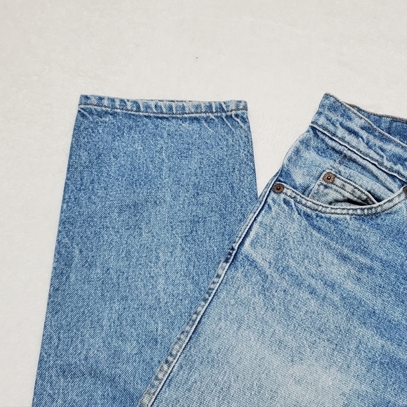 VINTAGE 80s Levi's 405 Orange Tab Light Stone Wash High Rise Straight Leg Jean 4 - Picture 7 of 14